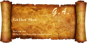 Galba Aba névjegykártya